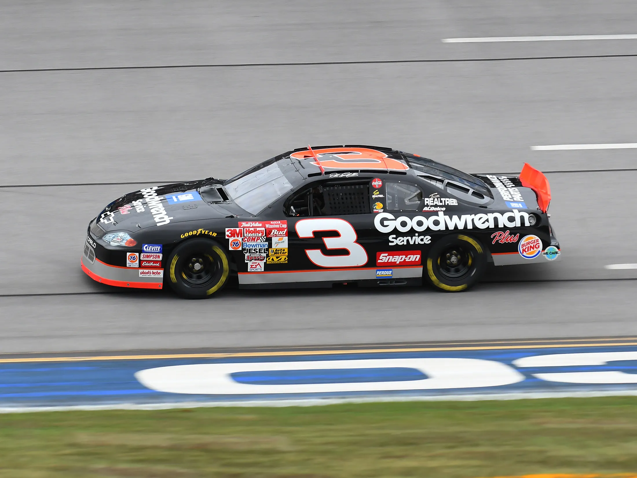 Richard Childress drives the car of the late Dale Earnhardt at Talladega Superspeedway in 2019.&nbsp;