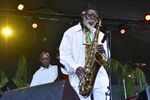 Saxophonist Pharoah Sanders performs on day 1 of the Arroyo Seco Music Festival on June 23, 2018, in Pasadena, Calif. Sanders, the influential tenor saxophonist revered in the jazz world for the spirituality of his work, has died, his record label announced Saturday, Sept. 24, 2022. He was 81. (Photo by Chris Pizzello/Invision/AP, File)