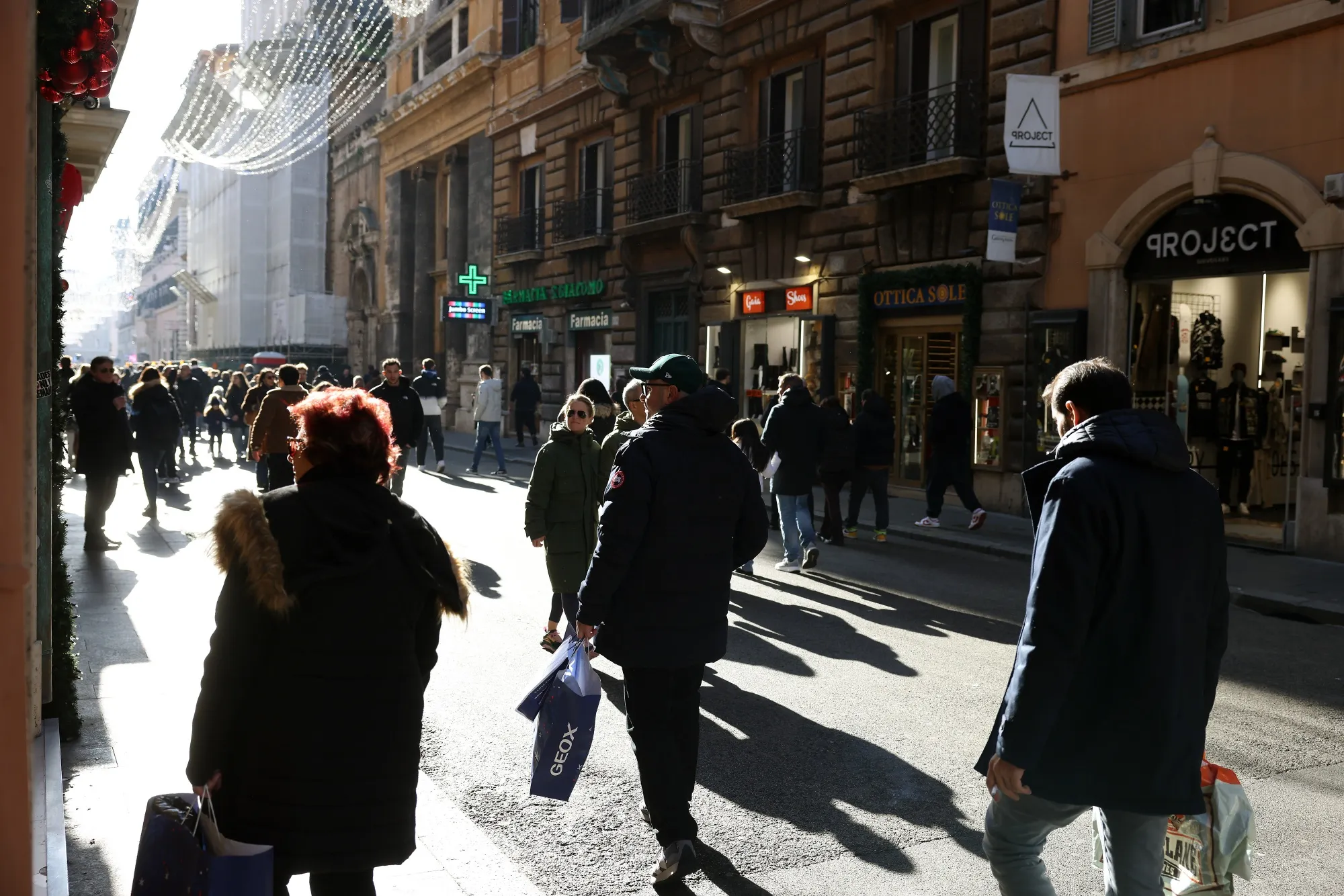 Shoppers in Rome.