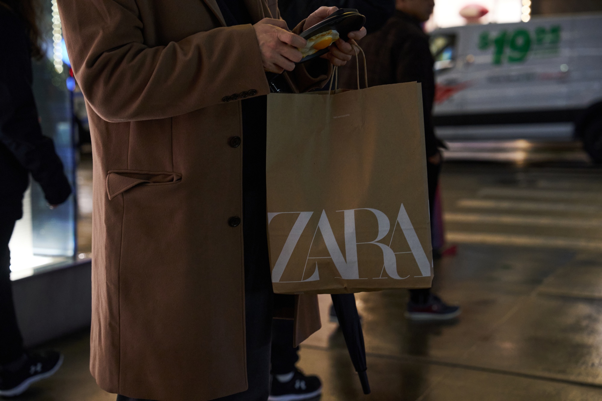 Clothes on display at the new Zara megastore at Boulevard Austria