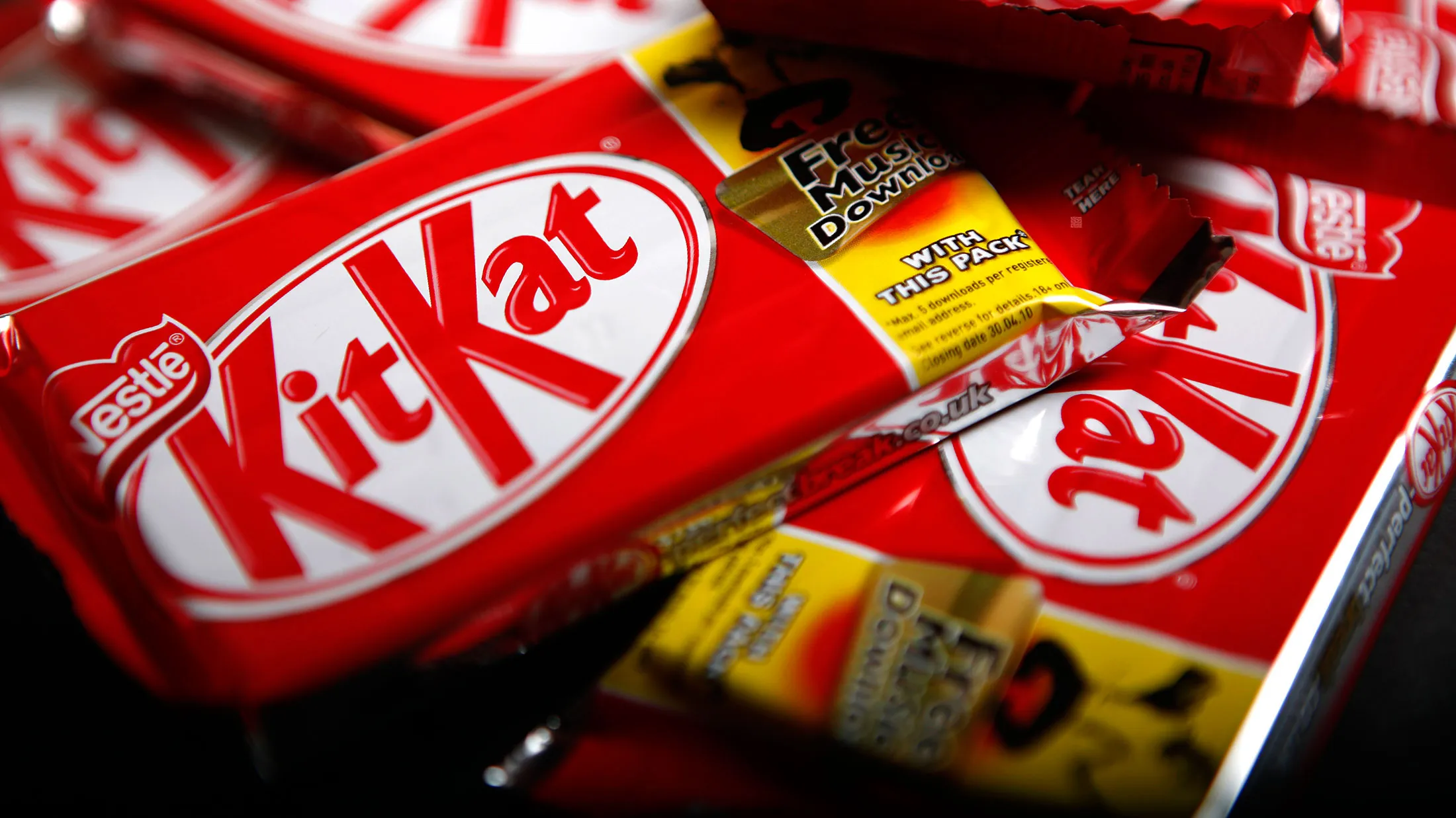 Bars of original KitKat produced by Nestle SA.
