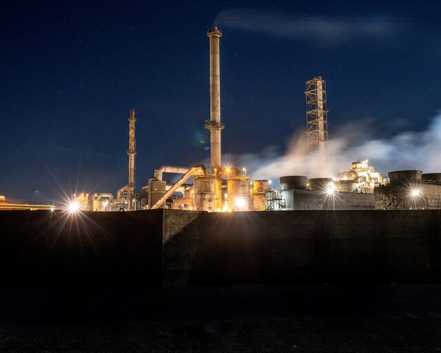 Nightime illumination at La Negra.