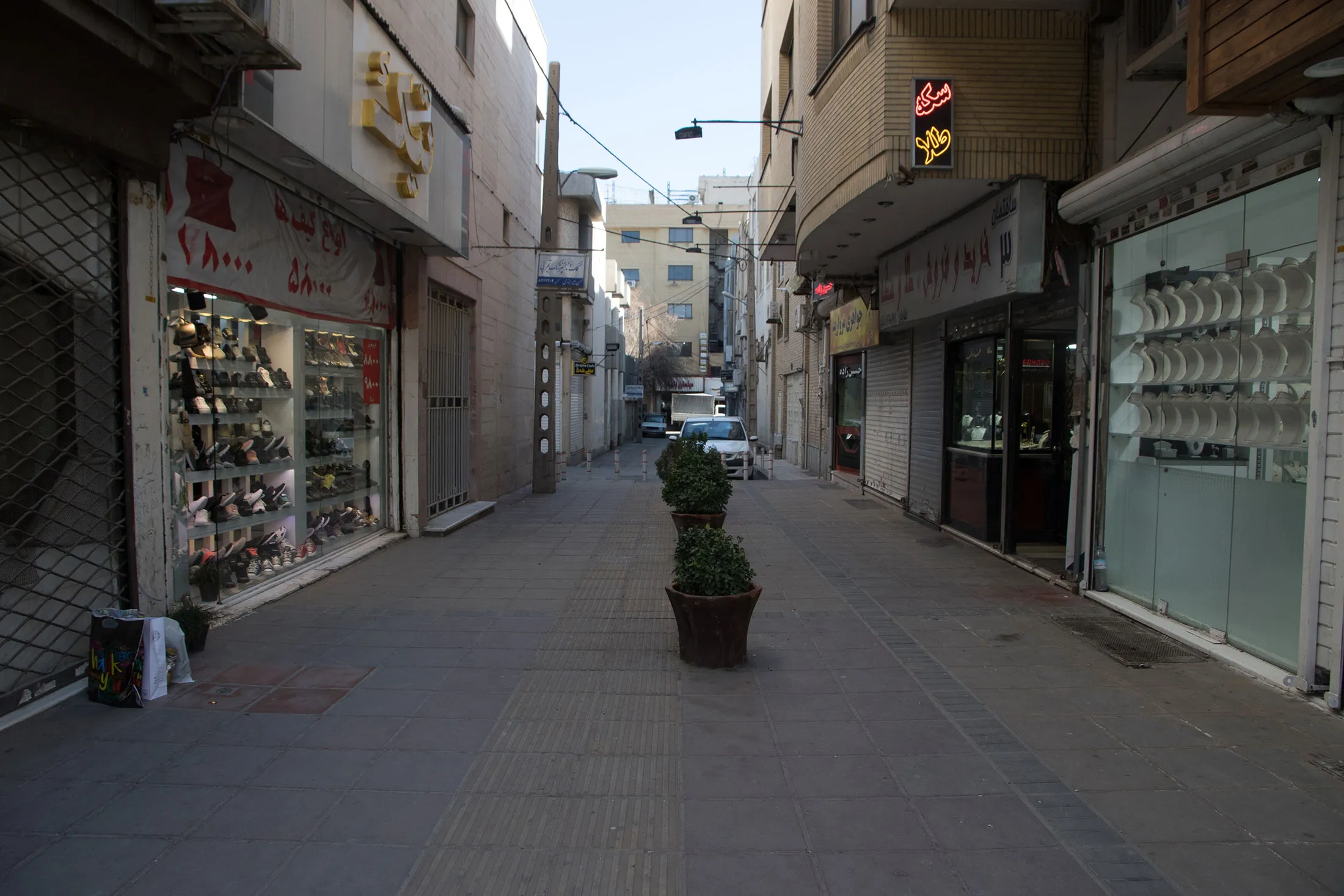 The&nbsp;Mashad shopping district on March 8.