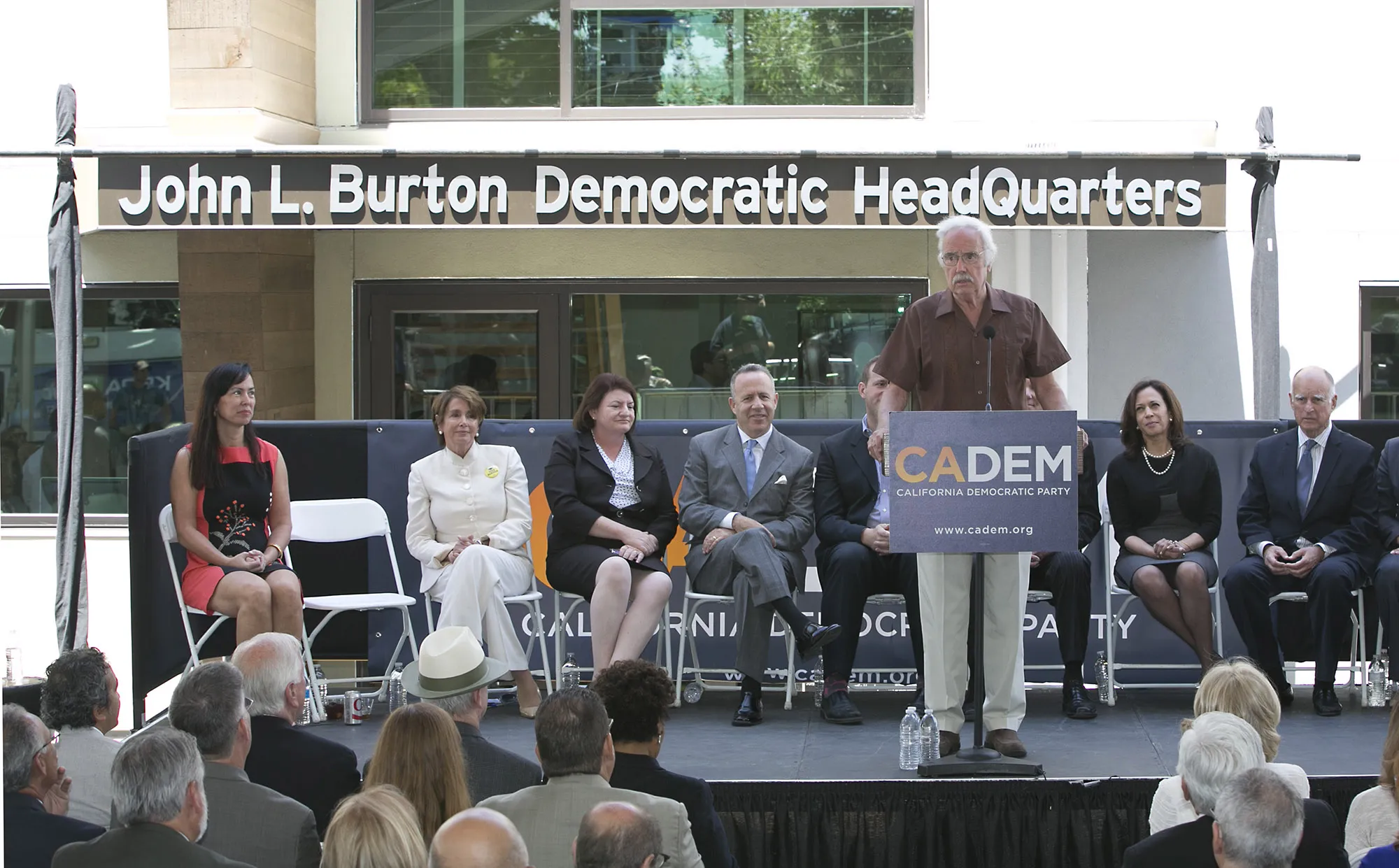 The then California Democratic Party Chairman John Burton speaks during the dedication of the John L. Burton California Democratic Party Headquarters in Sacramento, 2014.&nbsp;
