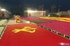 People celebrate the 75th anniversary of the ruling Workers’ Party during a parade at the Kim Il Sung Square in Pyongyang, Oct. 10. KCNA via KNS