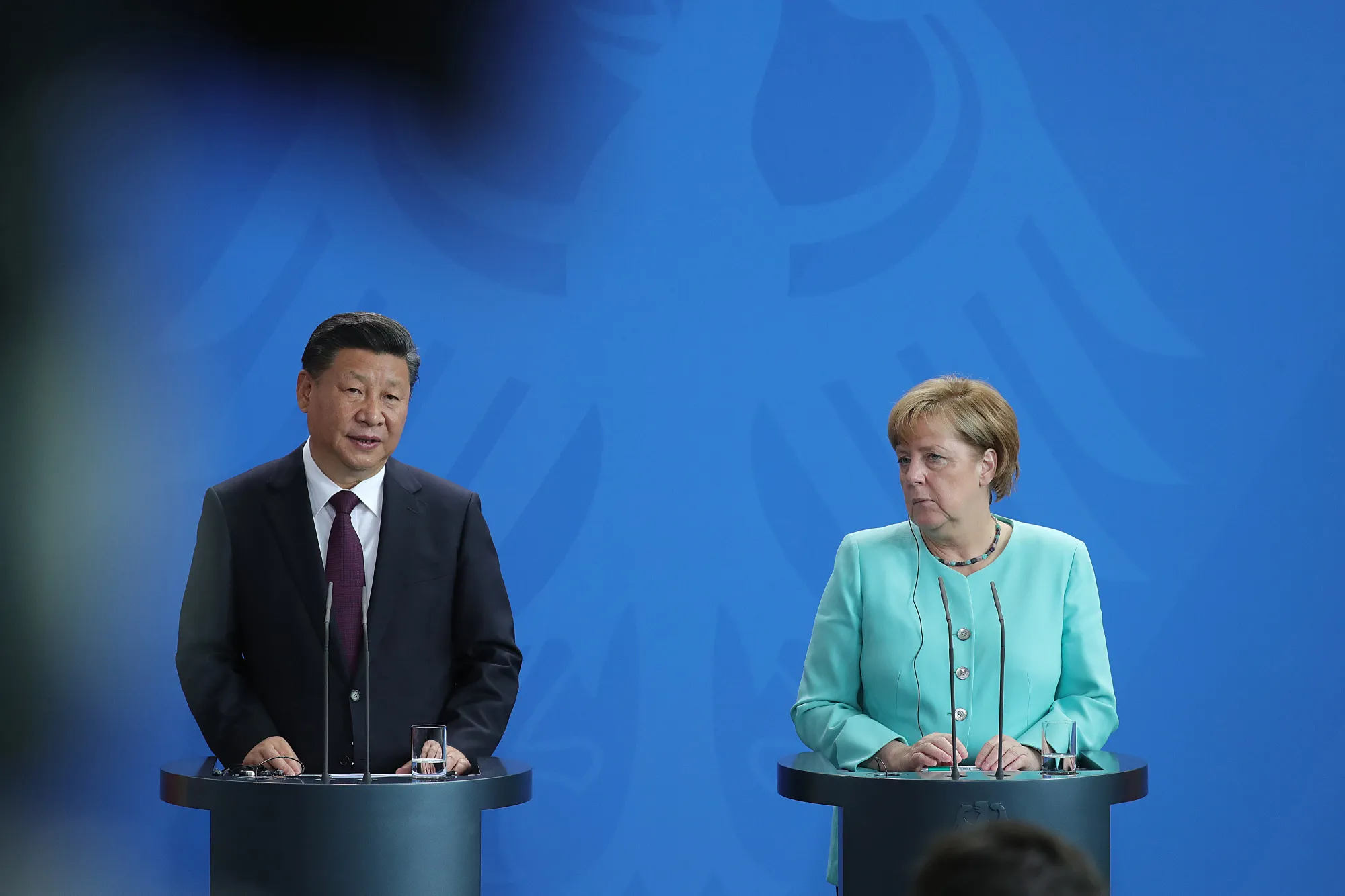 Xi Jinping and Angela Merkel