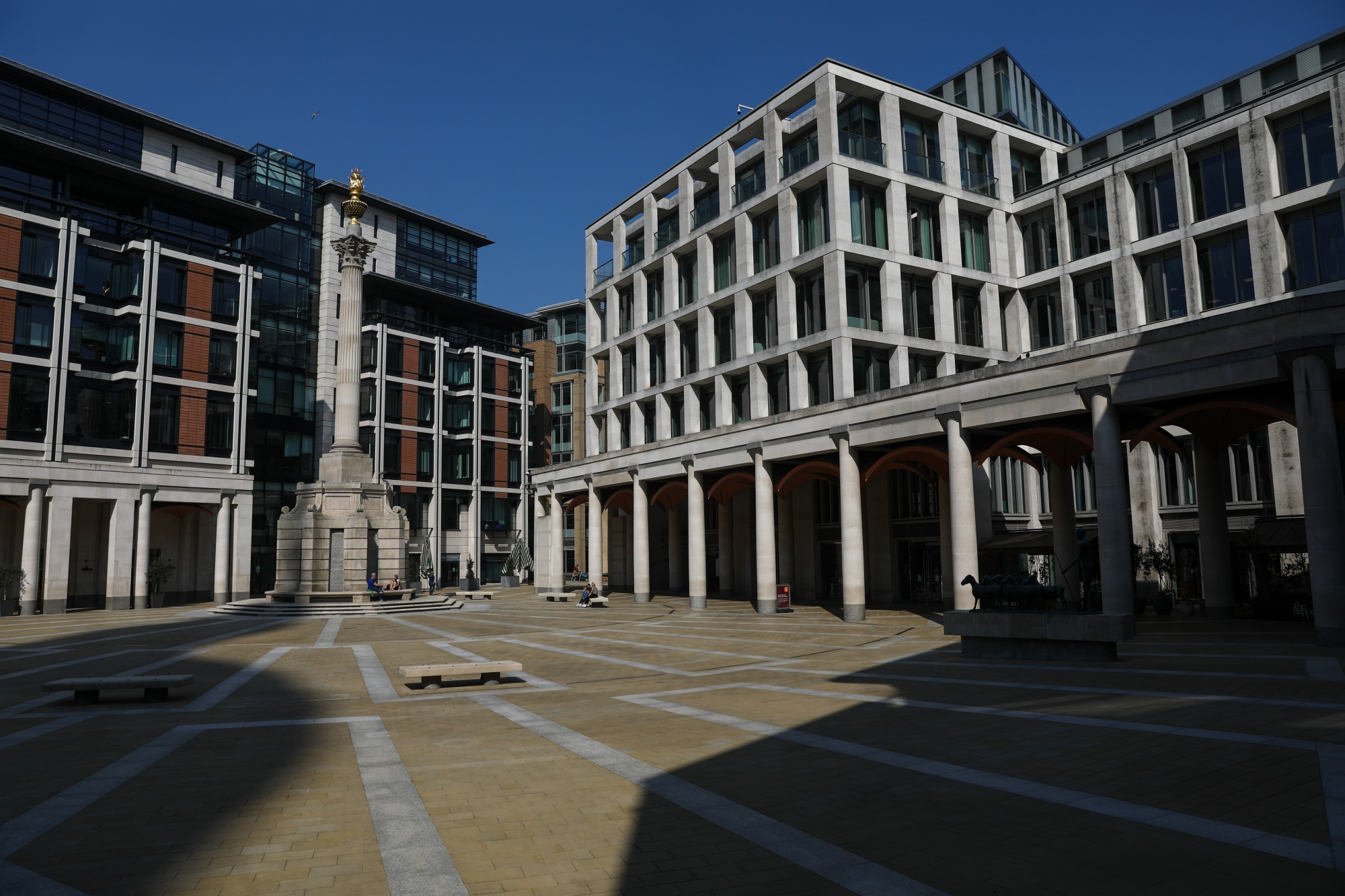 The London Stock Exchange in Paternoster Square in London.