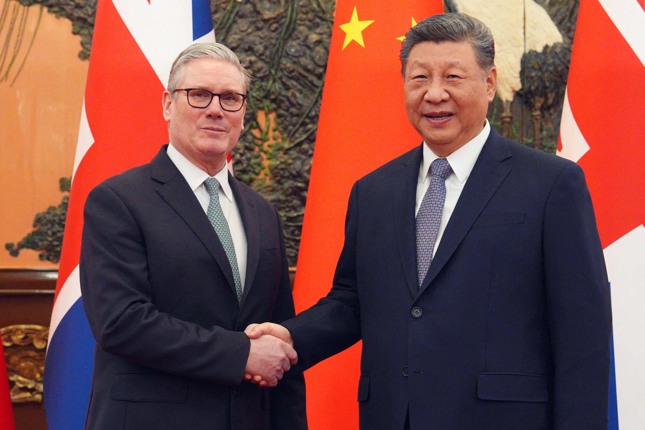 Keir Starmer and Xi Jinping on Jan. 29.