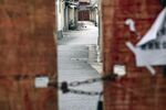 A child's scooter in an alley during a lockdown due to Covid-19 in Shanghai.