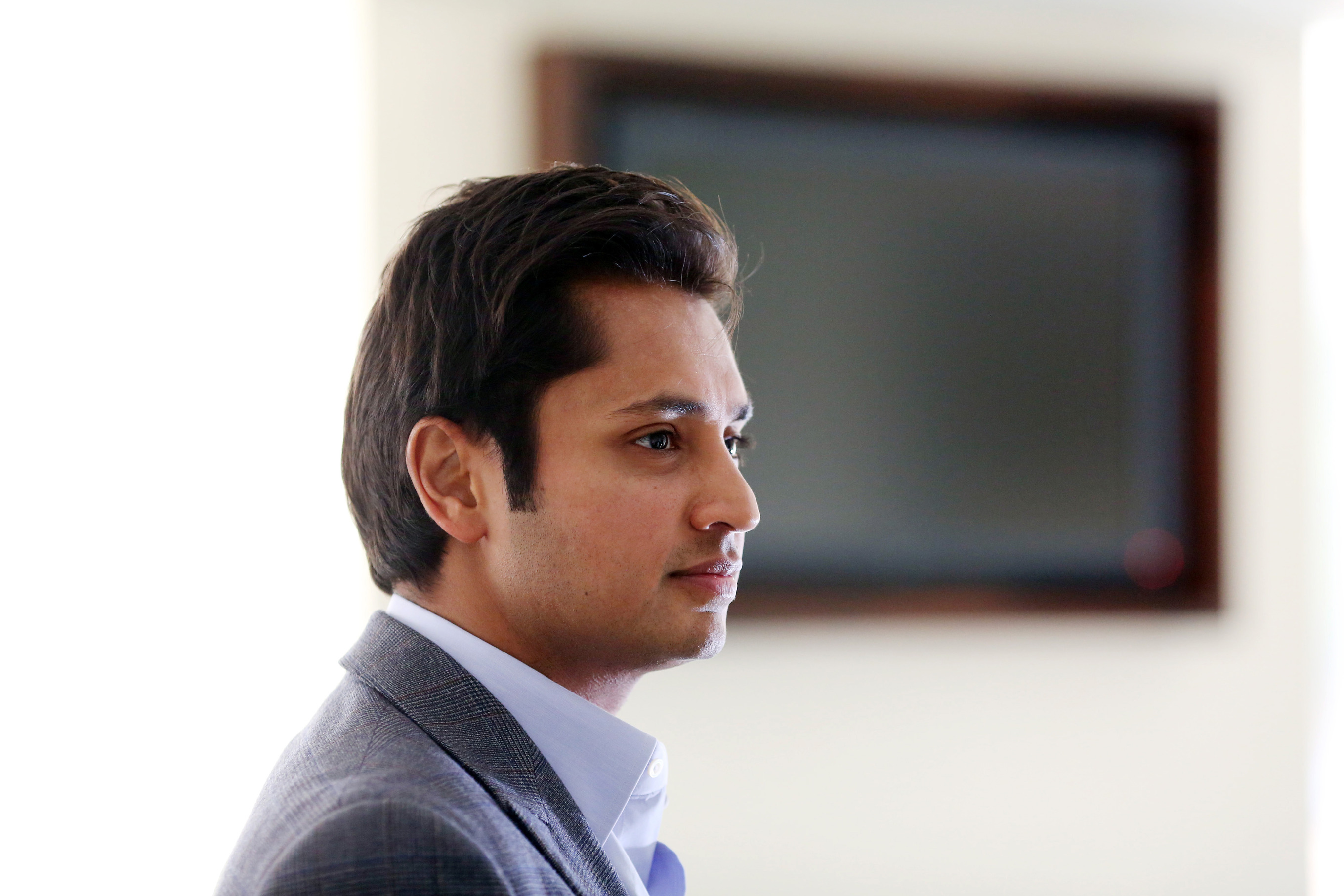 ArcelorMittal CEO Aditya Mittal speaks at the presentation of the  decarbonisation roadmap for steelmaking at the ArcelorMittal factory on 13  July 2021 in Gijón, Asturias, Spain. With decarbonisation, the Asturian  plants aim