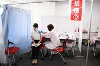Japan Airlines Co. Employees Receive Covid-19 Vaccination 