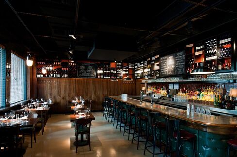The main dining room at Burger & Barrel.