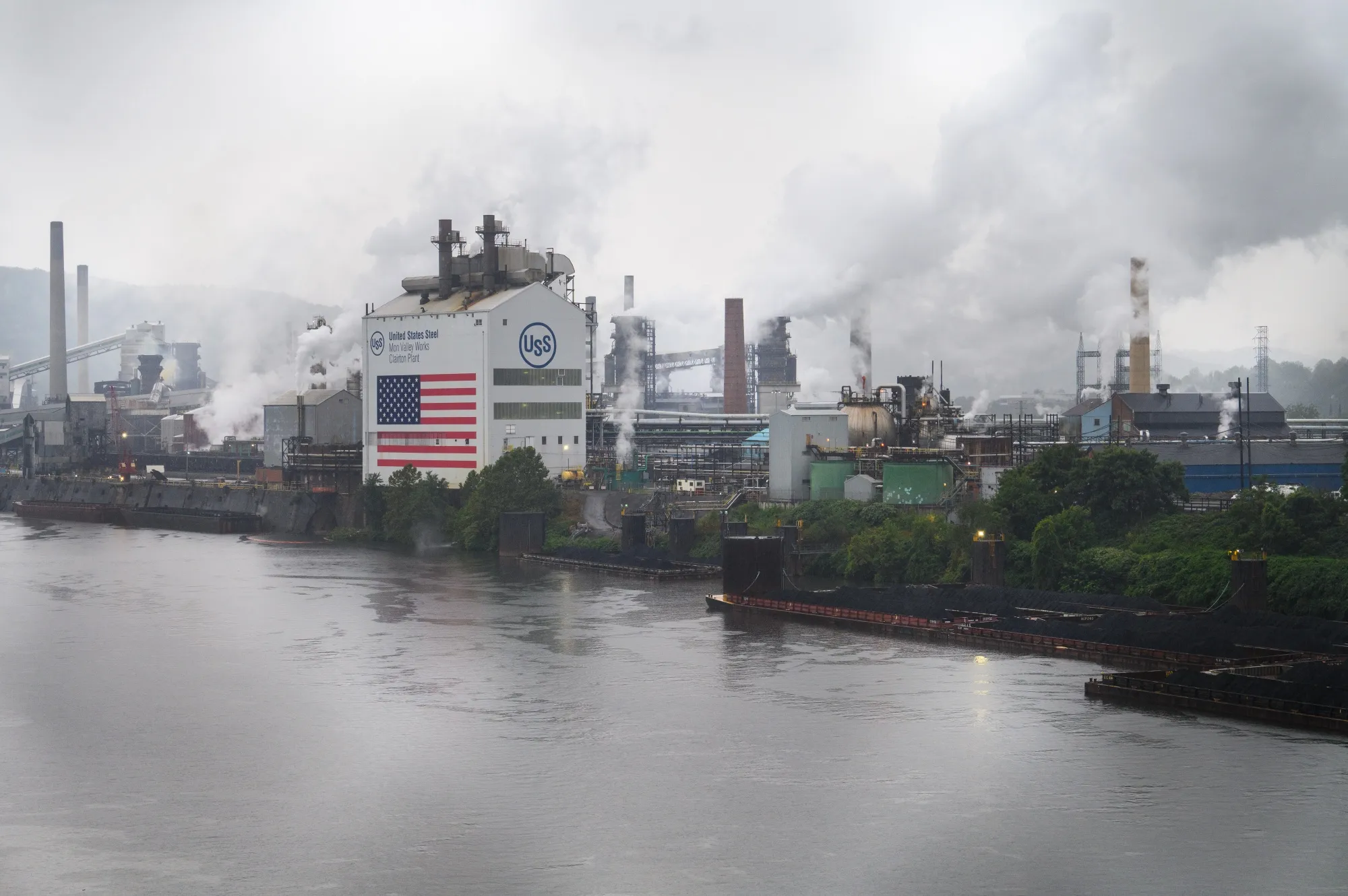 The United States Steel Corp. Clairton Coke Works along the banks of the Monongahela River in Clairton, Pennsylvania.