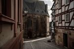 A cobbled street in the historic center&nbsp;of Marburg, Germany, on Feb. 2.