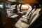 The rear of the car is where it really shines: Quilted massaging seats recline or tilt forward so you can use the computer and media system.
