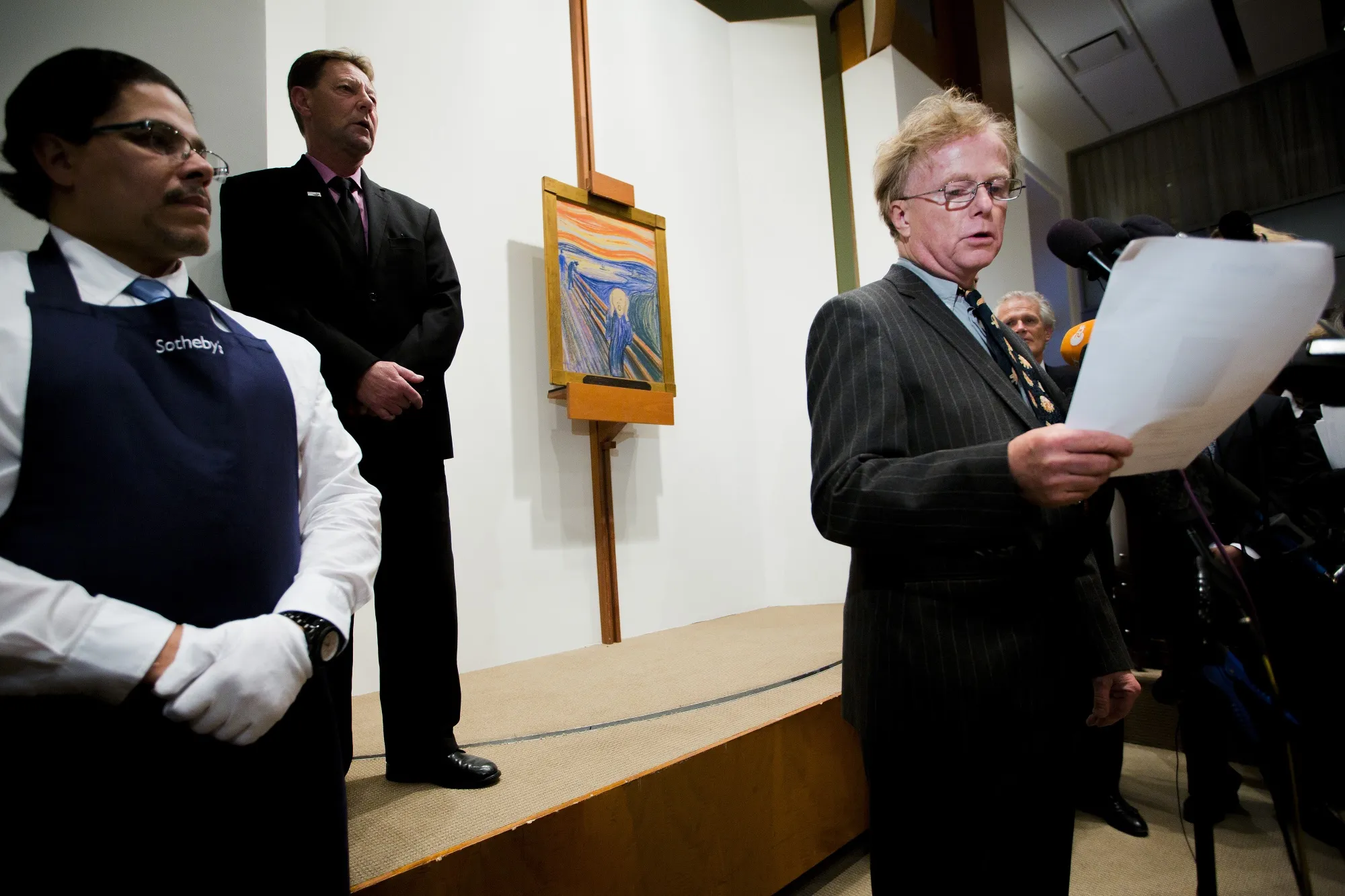 Petter Olsen at the auction of an Edvard Munch painting in 2012.