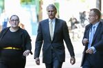 Thomas Kalaris, center, arrives at Southwark Crown Court in London on July 17, 2017.