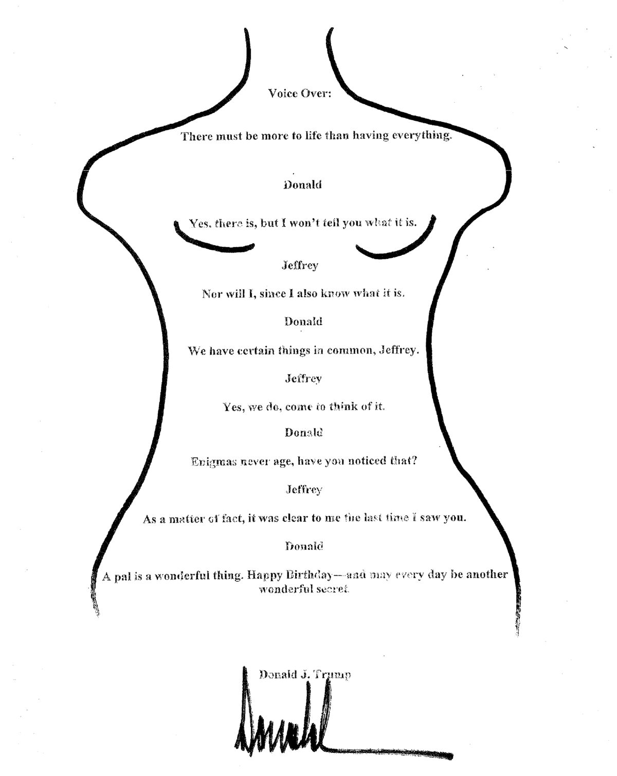 Epstein Letter Allegedly From Trump Released by House Democrats