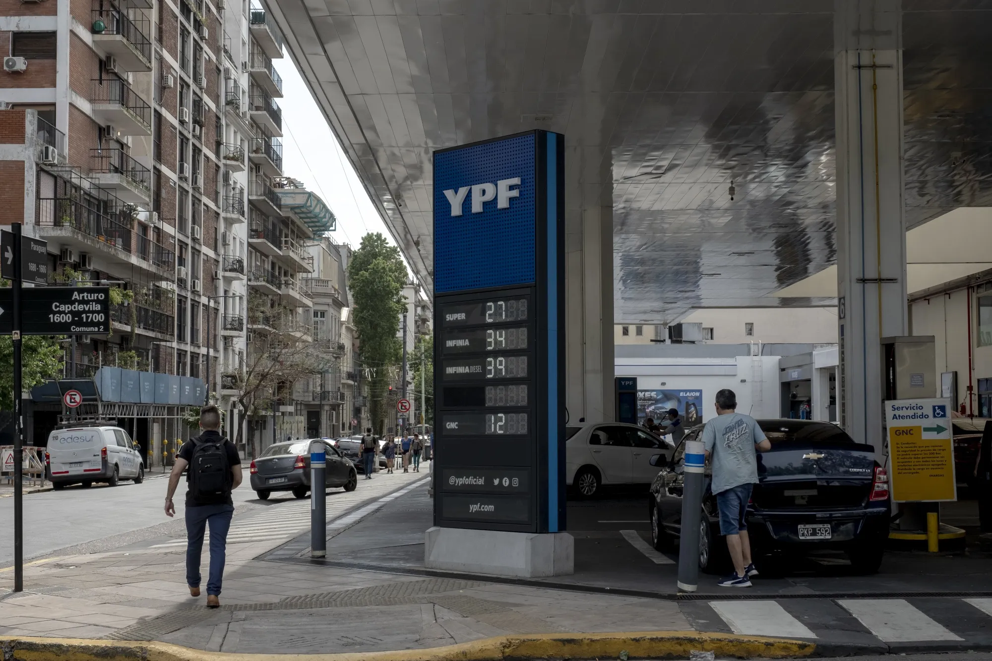 A YPF gas station in Buenos Aires.