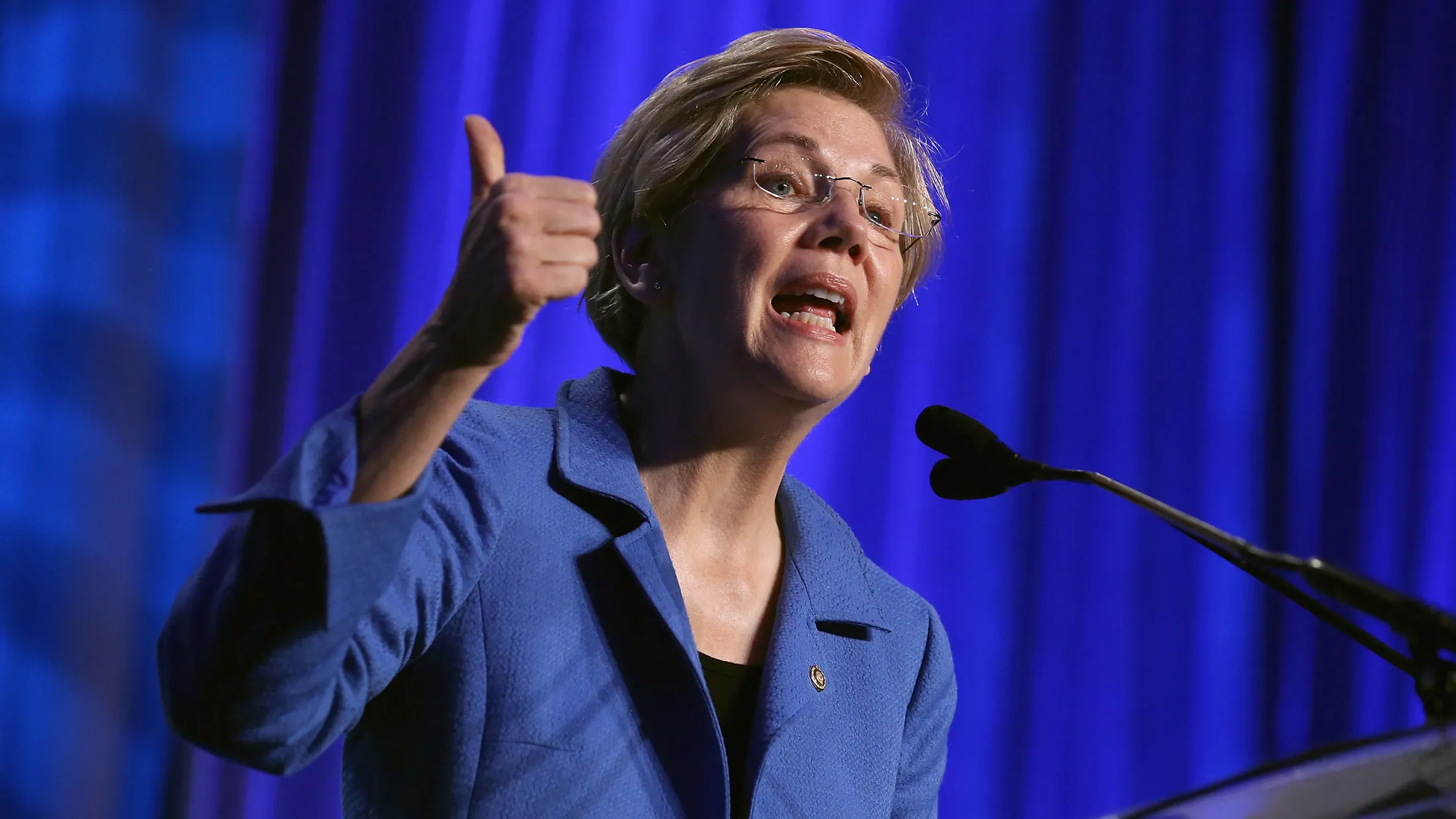 U.S. Sen. Elizabeth Warren (D-MA) addresses the 10th annual Make Progress National Summit on July 16, 2015 in Washington, DC.
