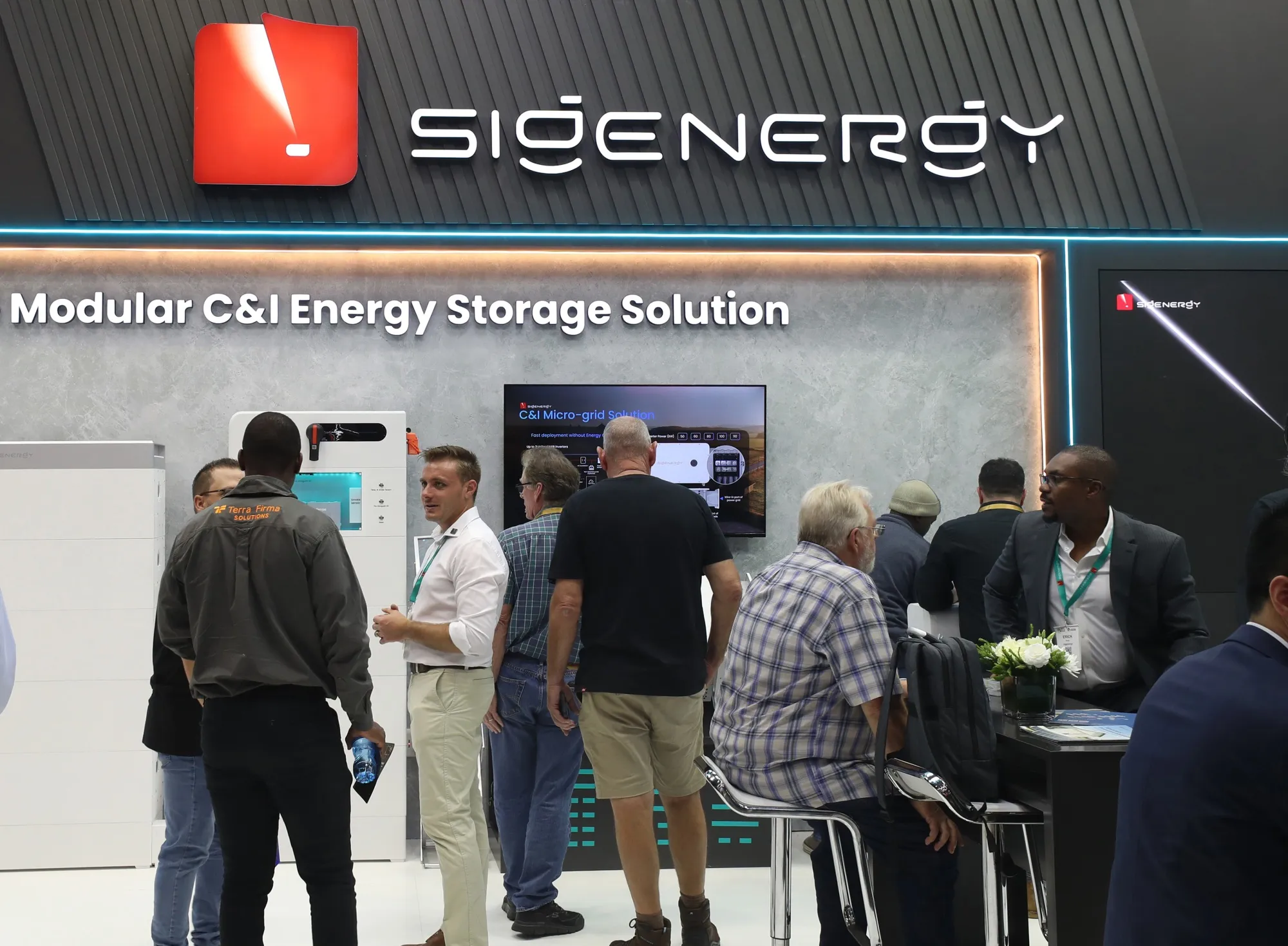 Visitors at the&nbsp;Sigenergy Technology booth during&nbsp;Solar and Storage Live Africa 2026 in Johannesburg, in March.
