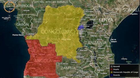 MAP: Rwanda & Neighors