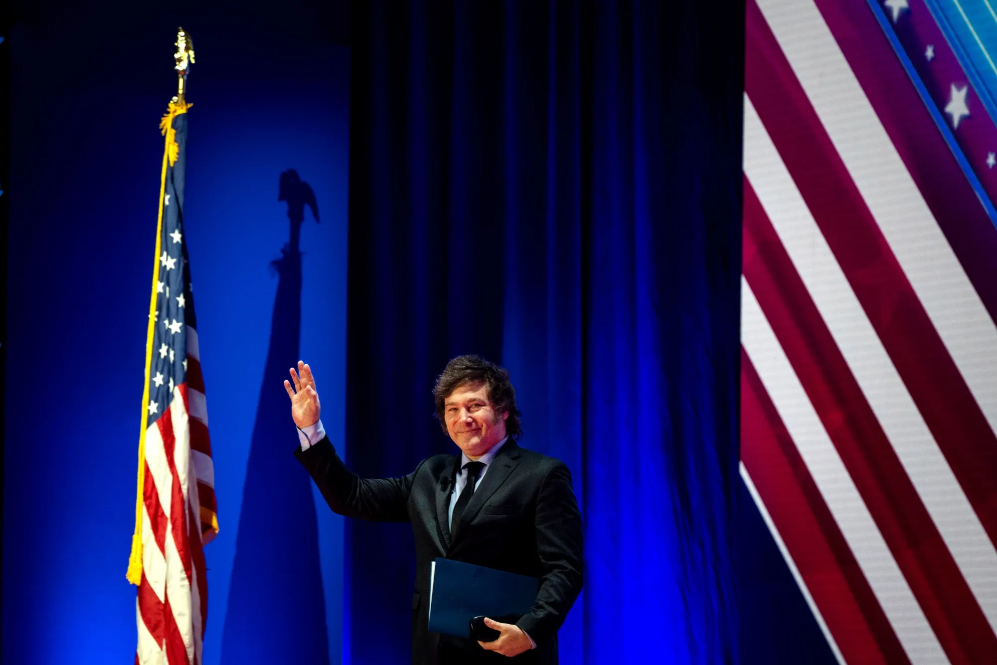 Javier Milei, Argentina's president, attends the Conservative Political Action Conference in National Harbor, Maryland, in 2024.&nbsp;