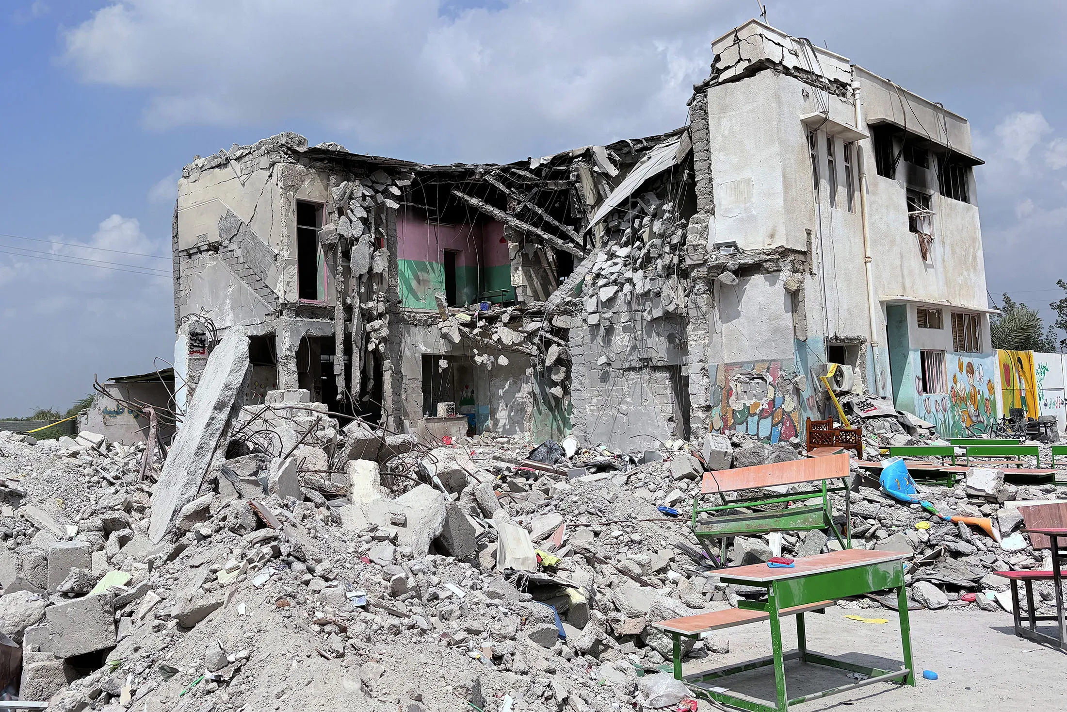 A destroyed school building in Minab, Iran, on March 5. Reports by the New York Times and Associated Press have said the school, where 165 people died, was likely hit in a US attack. The Pentagon has said it is investigating.