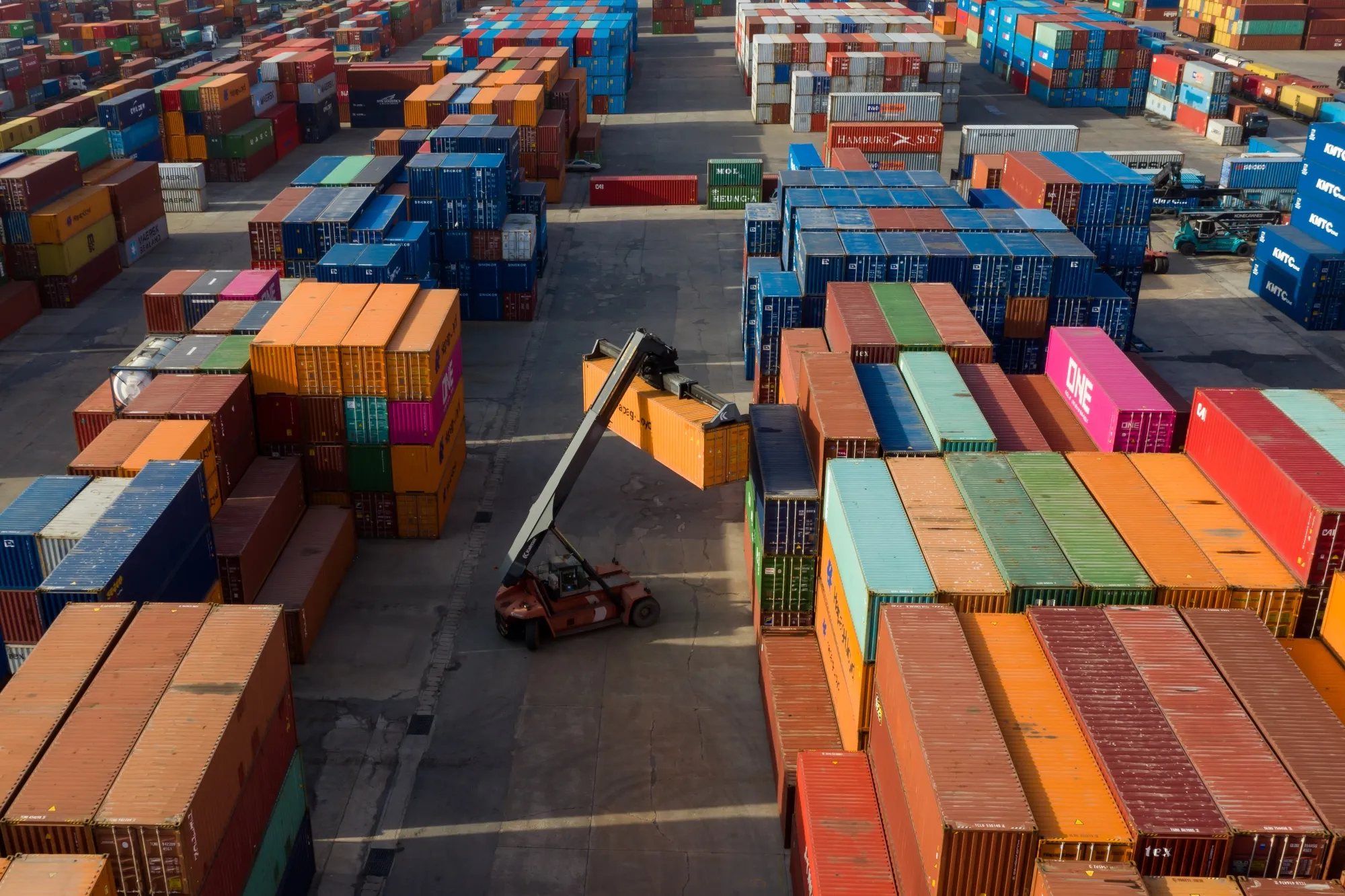 Shipping containers in Uiwang, South Korea, in April.