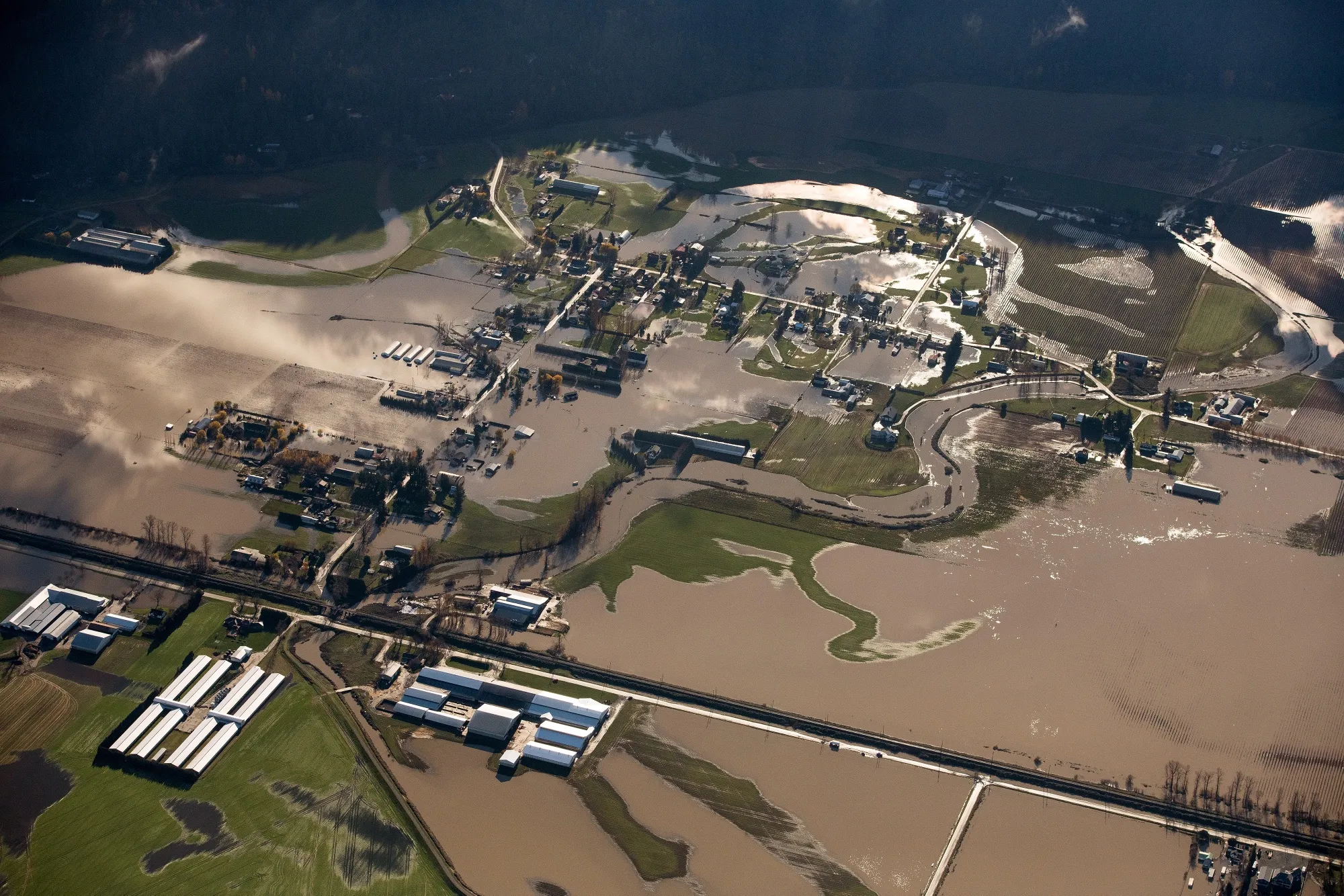 Flood waters near Abbotsford, British Columbia, Canada, on Nov. 19.