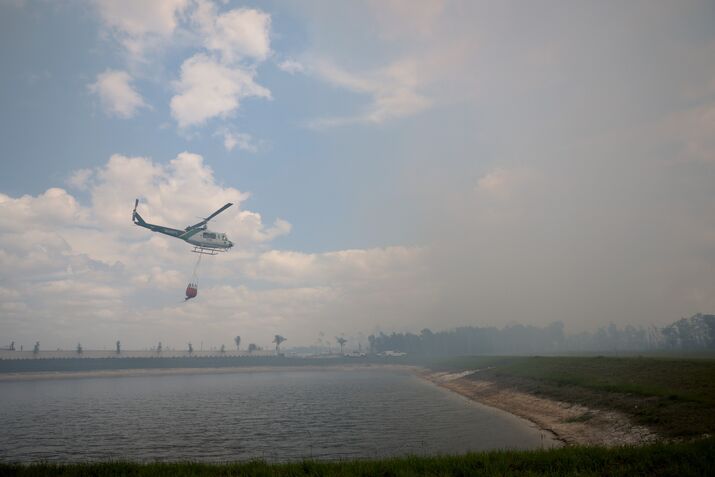 Wildfire Burns In Picayune Strand State Forest Near Naples, Florida
