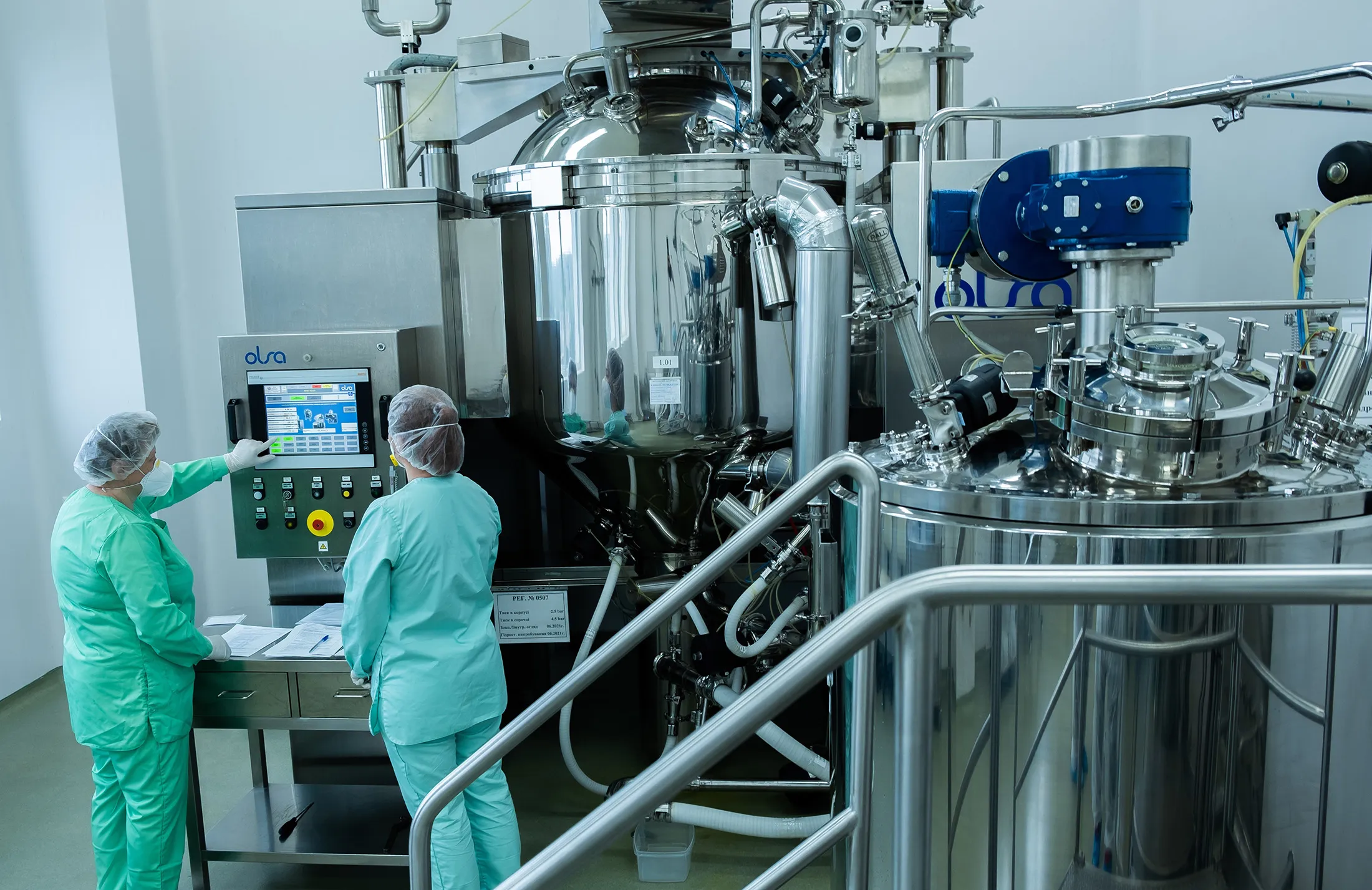 Workers at a&nbsp;Darnitsa facility in Ukraine.