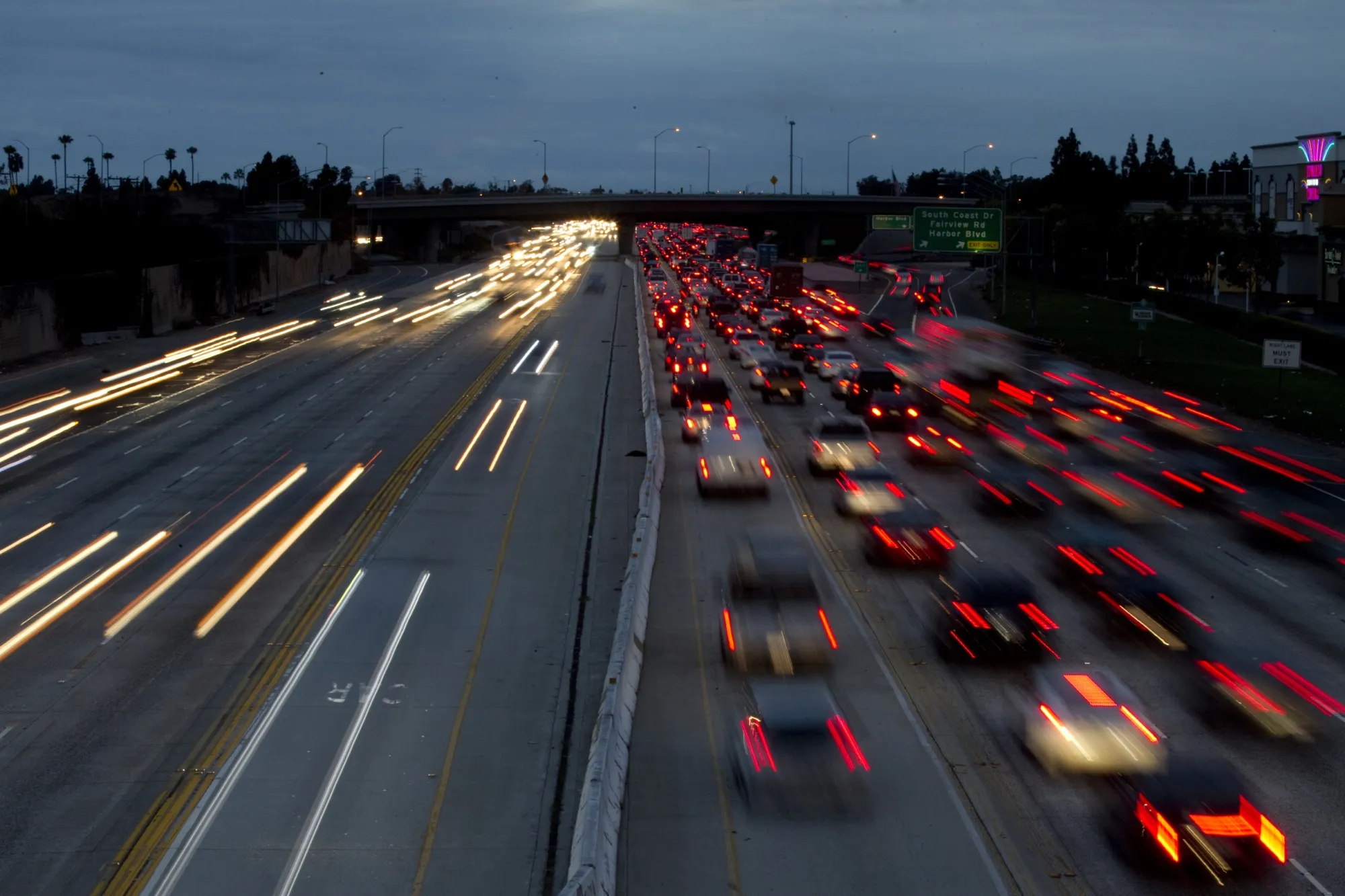 Drivers on the 405 Freeway in Los Angeles.&nbsp;