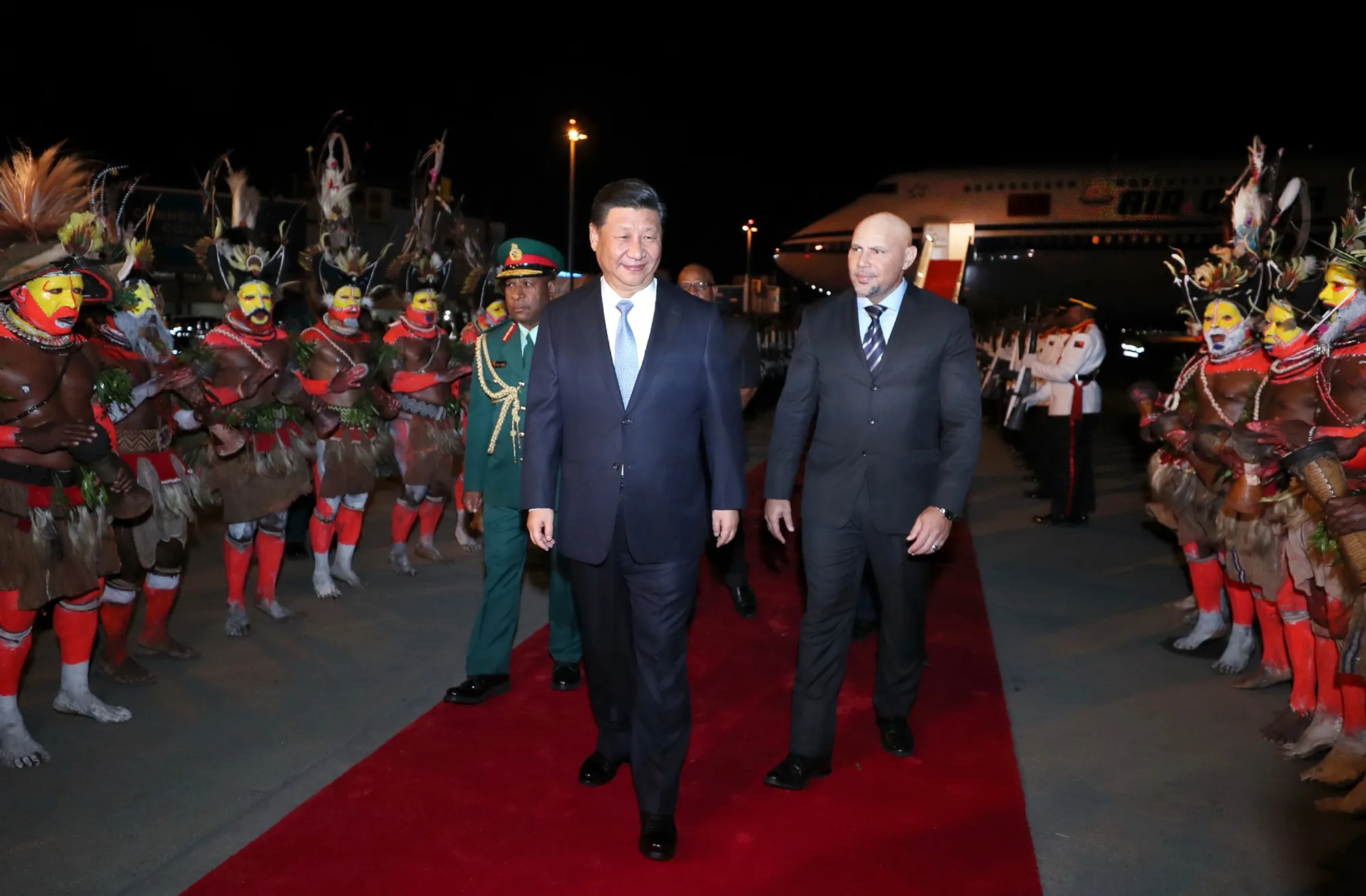 Xi Jinping arrives in Port Moresby on Nov. 15.