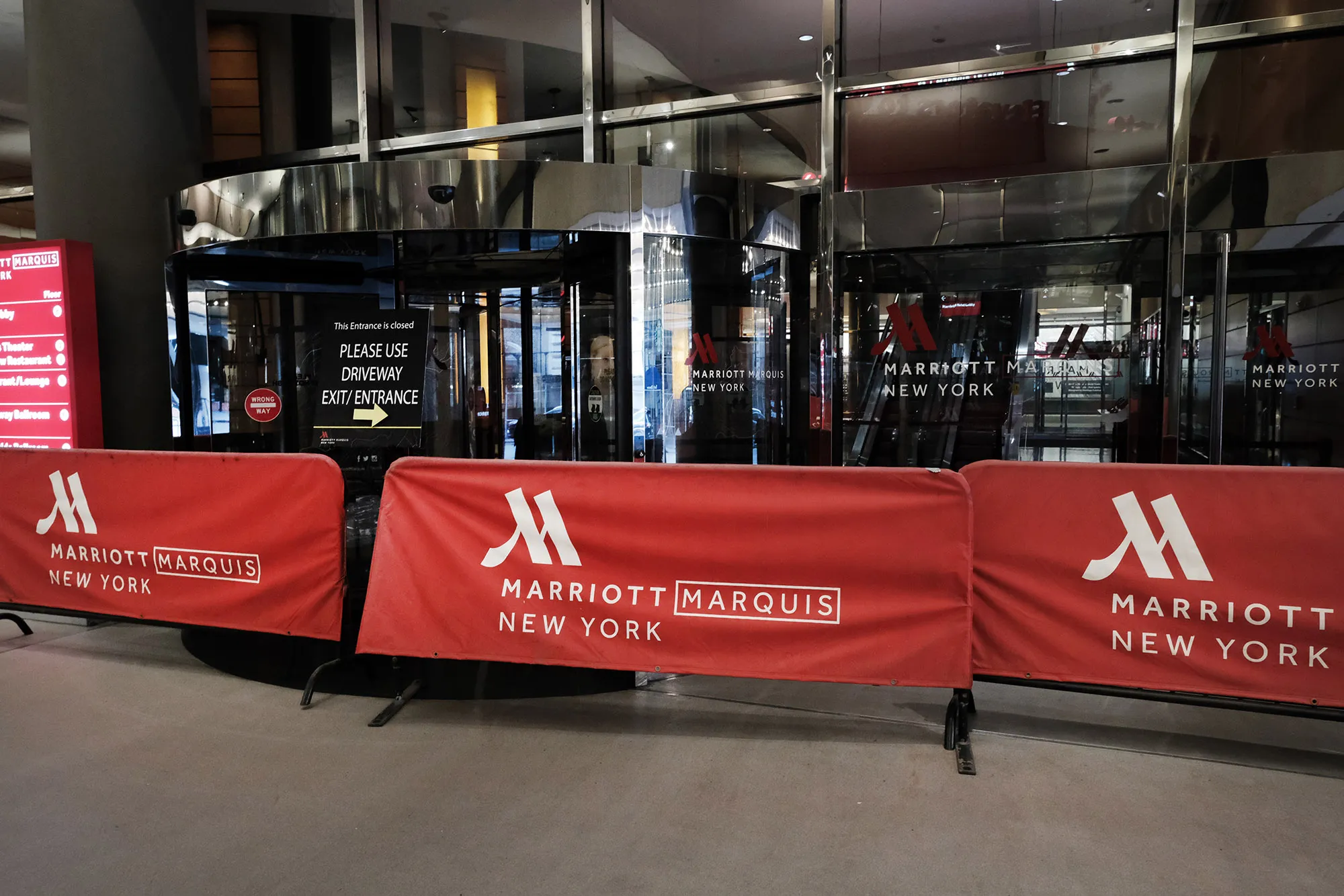 The closed&nbsp;Marriott hotel in Times Square, New York.&nbsp;