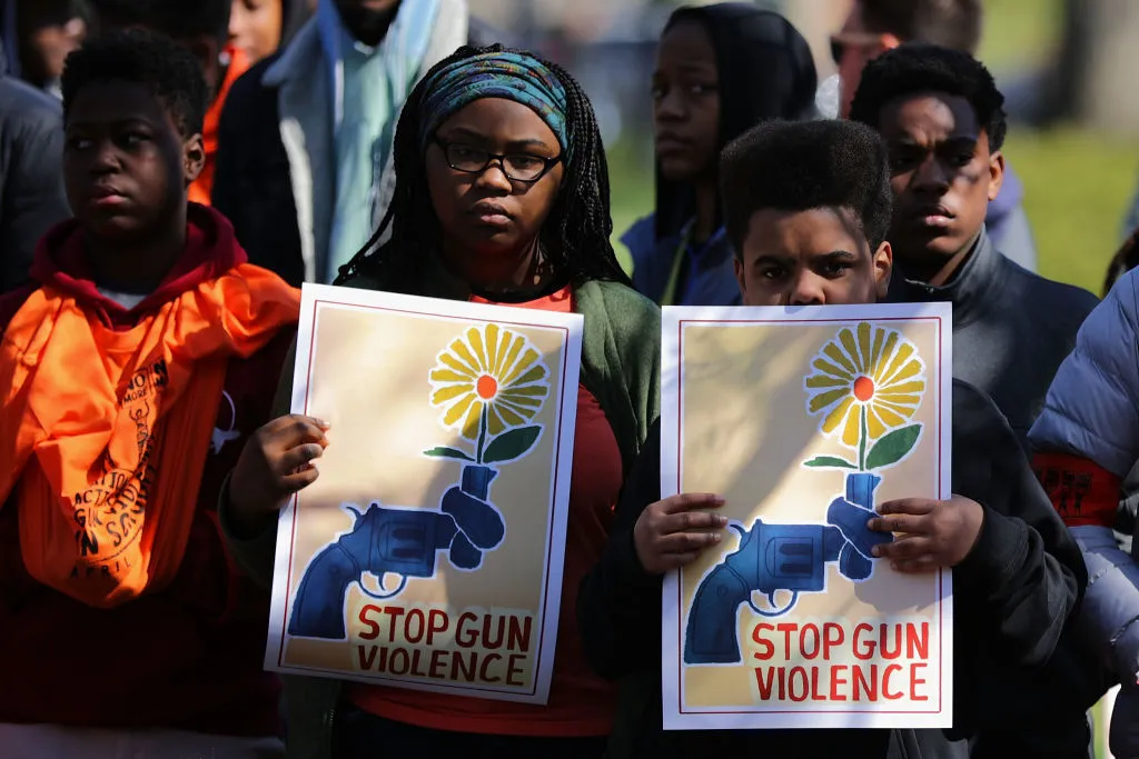 High school students observed 19 minutes of silence while rallying in front of the White House before marching to the U.S. Capitol to protest against the National Rifle Association and to call for stricter gun laws on April 20, 2018 in Washington, DC.