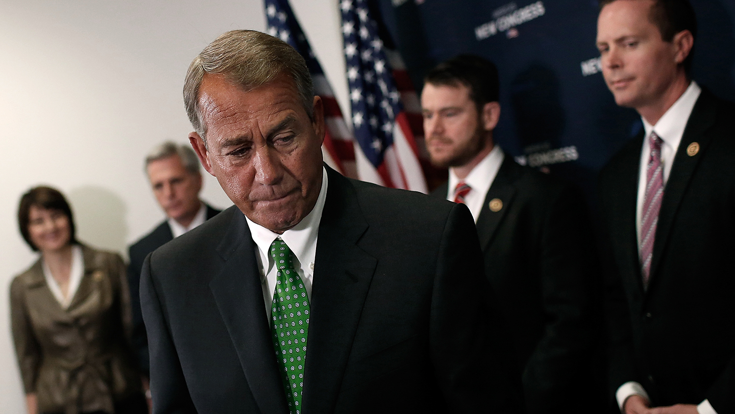 Speaker of the House John Boehner (R-OH) departs after answering questions during a press conference at the U.S. Capitol January 7, 2015 in Washington, DC
