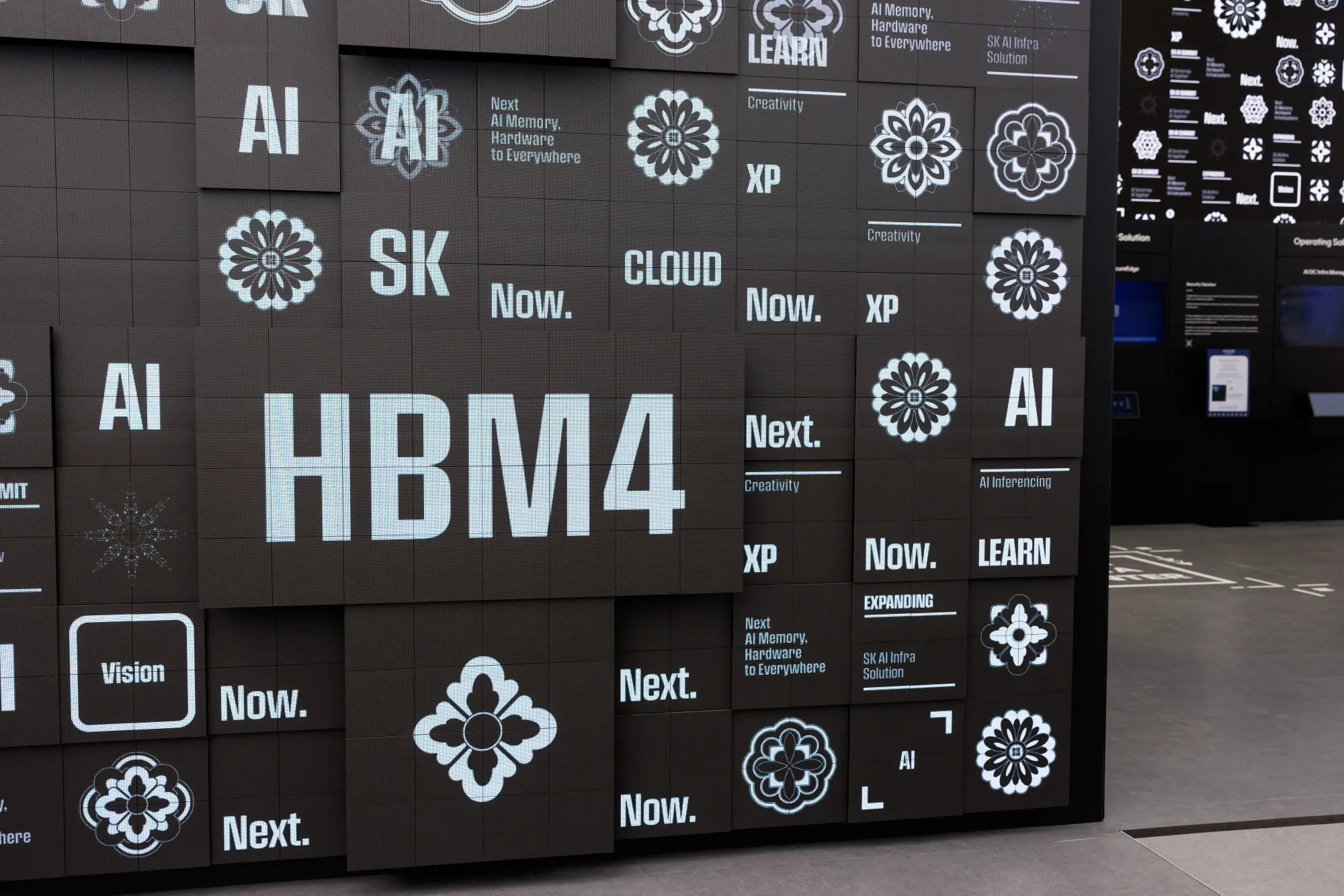 Signage for SK Hynix's HBM4 chip at an exhibition on the sidelines of the APEC CEO Summit in Gyeongju, South Korea, on Oct. 28.