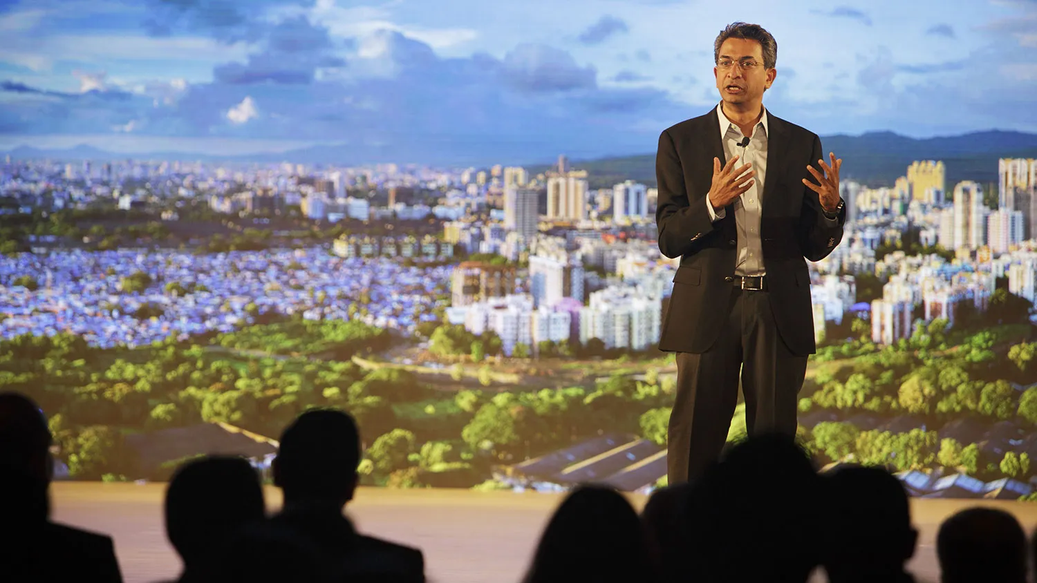 Rajan Anandan, managing director of Google India, speaks at the Android One launch event in New Delhi on Sept. 15, 2014.
