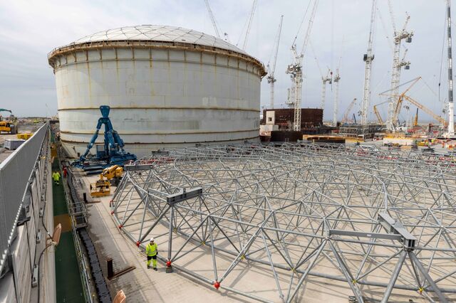 The construction site of the Hinkley Point C nuclear power station in Bridgwater.