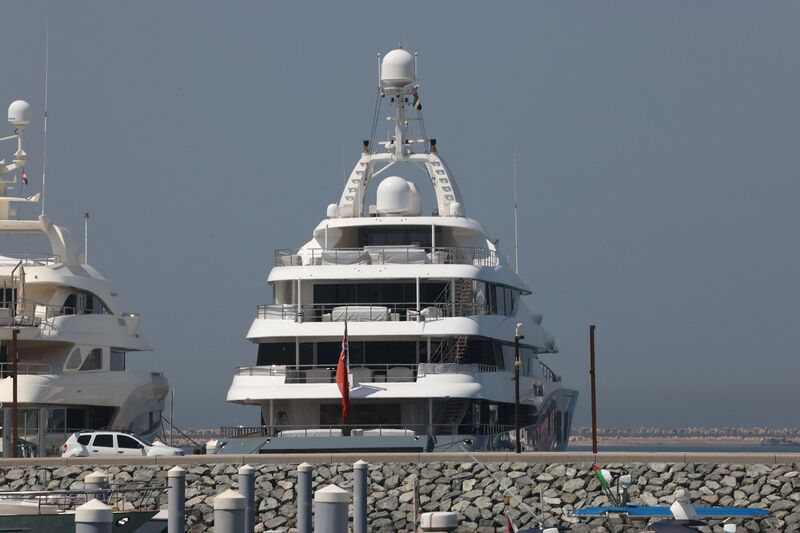 The Titan moored at Al-Rashid port in Dubai, on April 7.