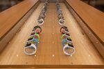 Apple Watch smartwatches sit on display inside the Apple Inc. store in Berlin.