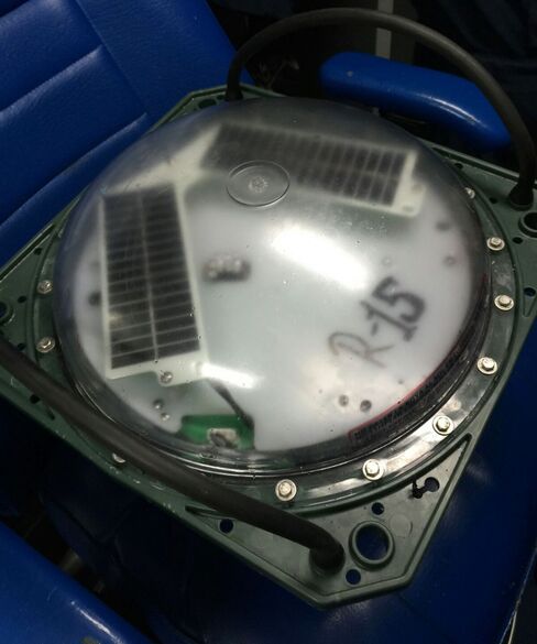 Solar powered GPS buoys