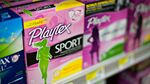 Energizer Holdings Inc. Playtex brand tampons sit on display in a supermarket in Princeton, Illinois, on April 30, 2014.
