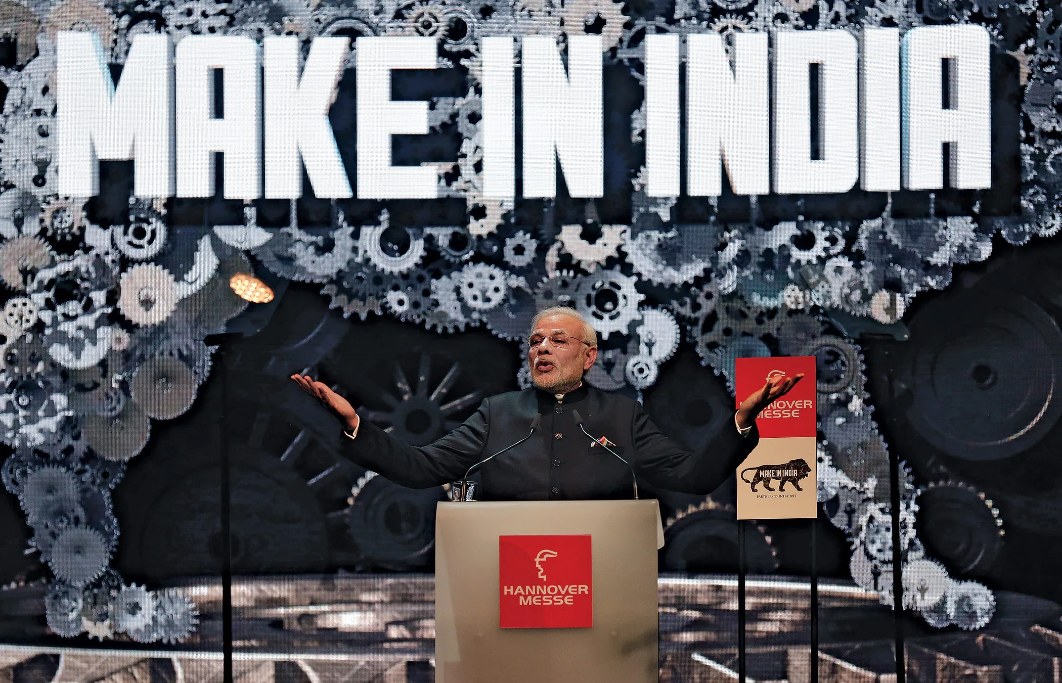 Modi promoting India on the road.

