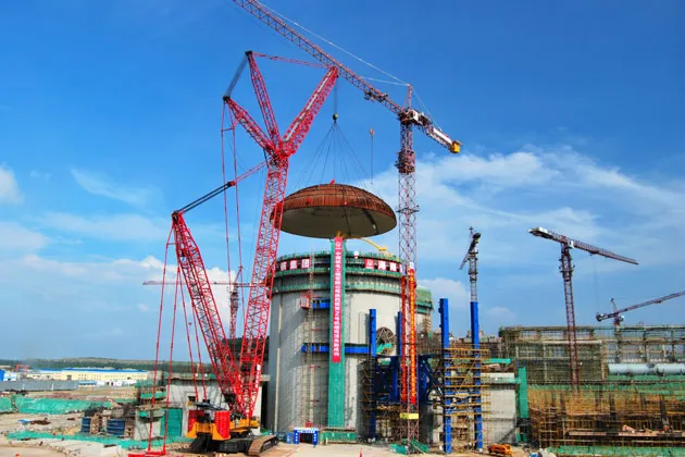 Construction site of the No. 2 reactor at the Changjiang Nuclear Power Plant in September 2012 on Hainan Island, China