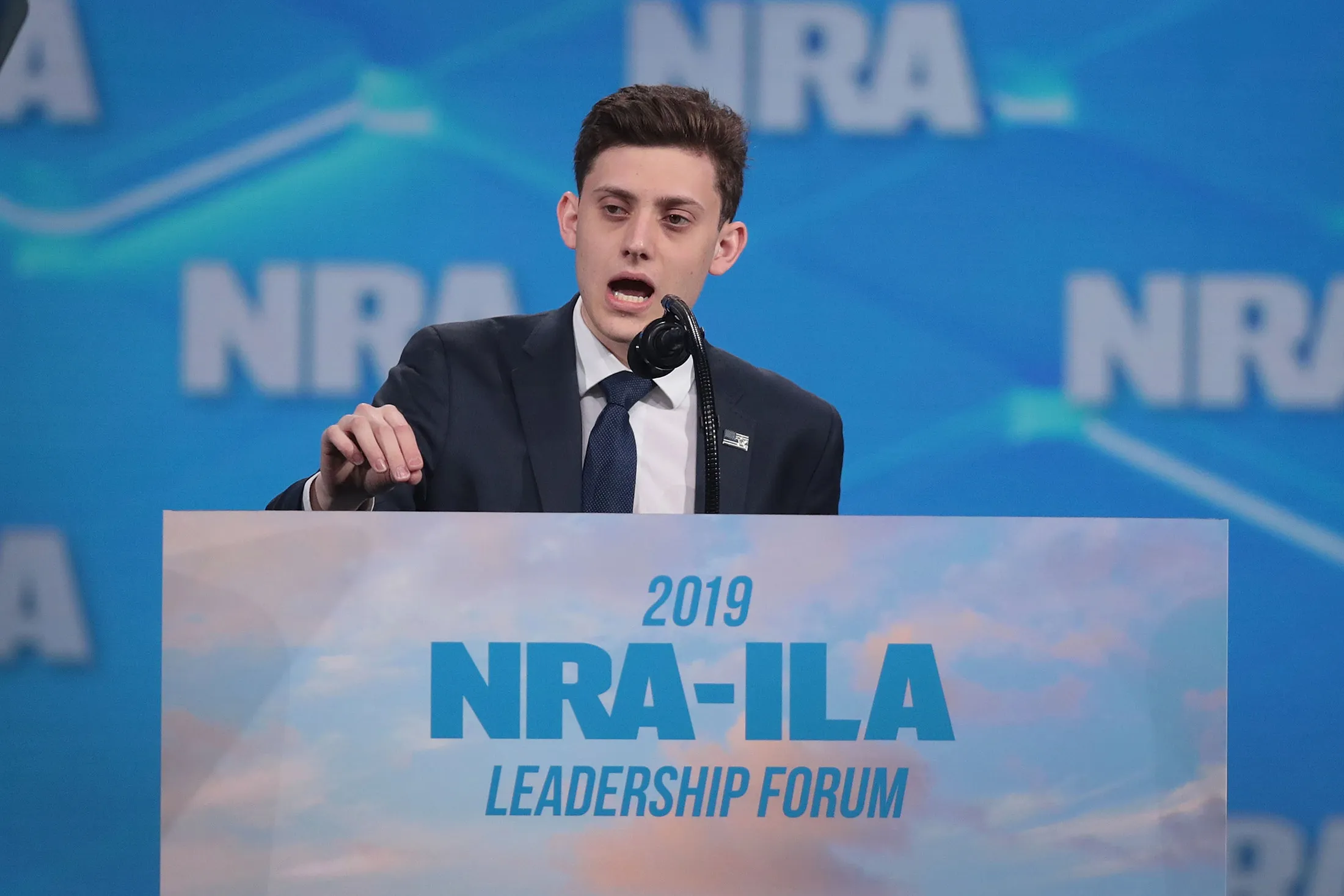Kyle Kashuv, a Marjory Stoneman Douglas High School student speaks during the NRA-ILA Leadership Forum.