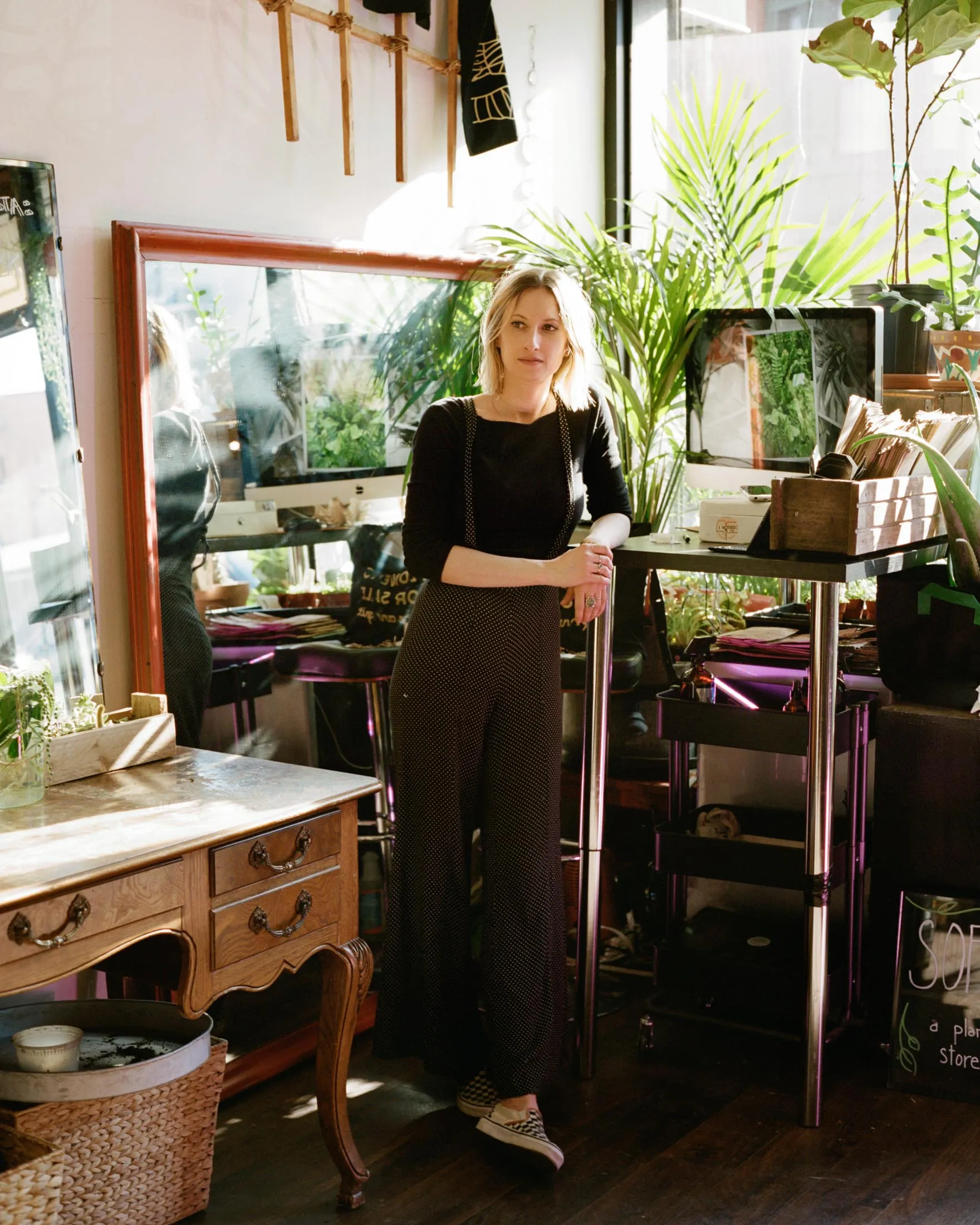 Kristin McLaughlin, a former bartender from Oregon, at her Brooklyn store Soft Opening.&nbsp;