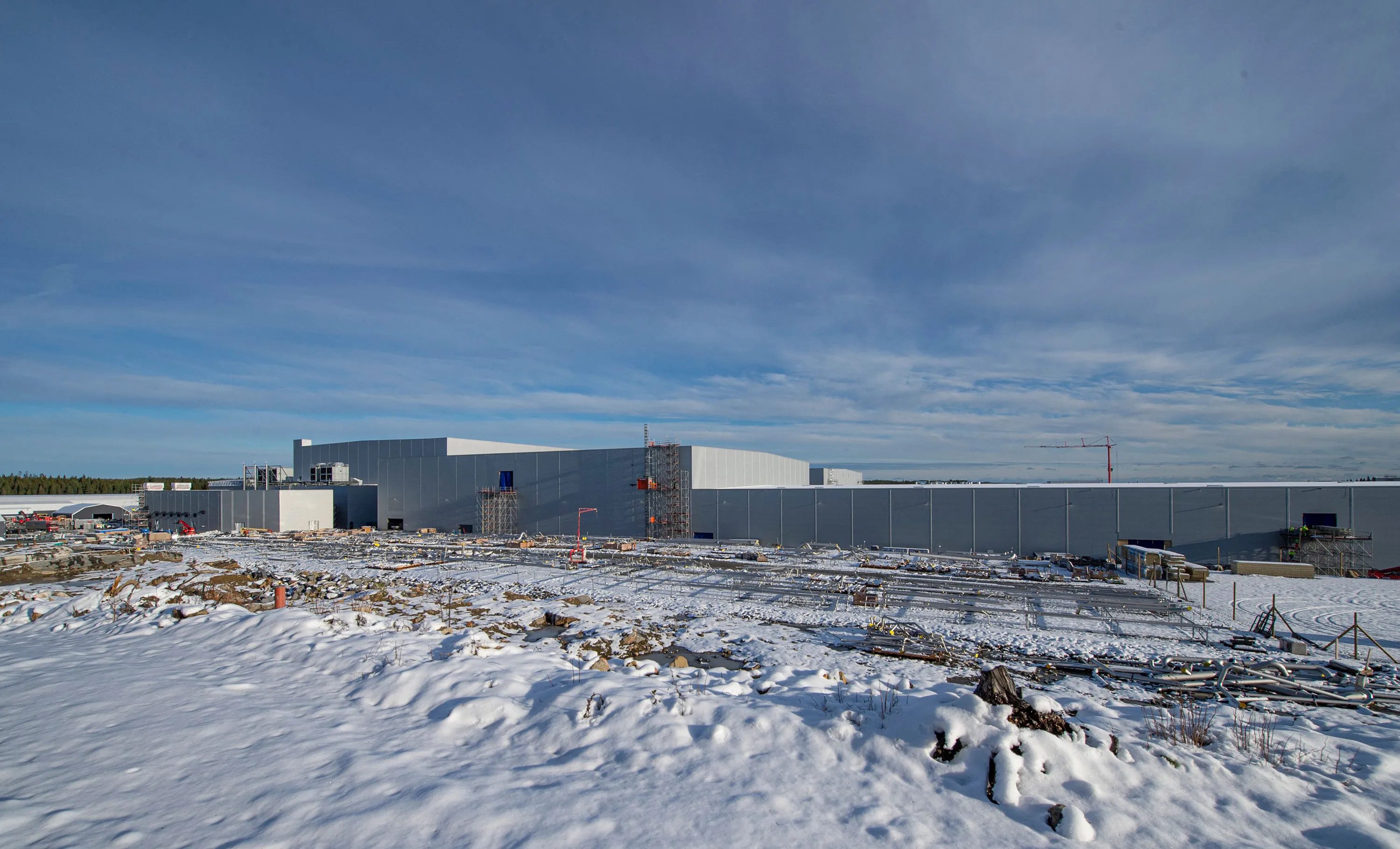 A&nbsp;Northvolt battery factory during construction in Skelleftea, Sweden, in October 2021.&nbsp;