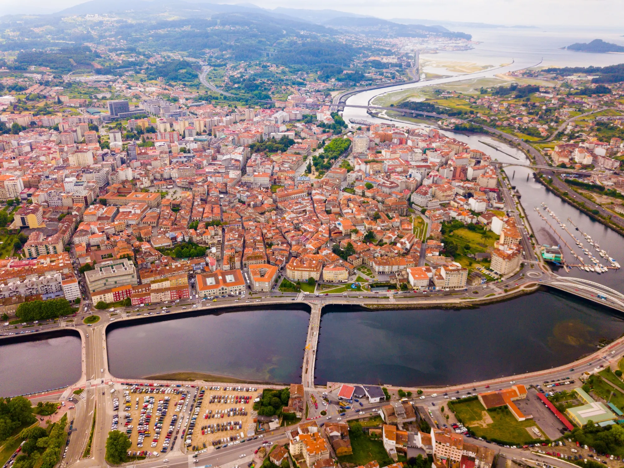 Aerial view of Pontevedra,&nbsp;Spain